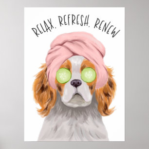 Cute Spa Dog Relax Vernieuwen vernieuwen Poster