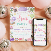 Cute Spa Pamper Party Girl Birthday Kaart