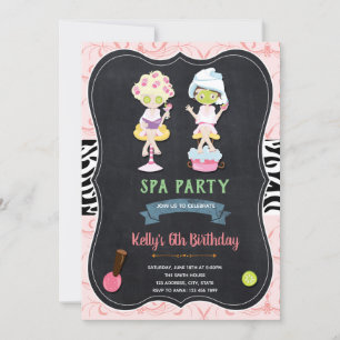 Cute spa slaapfeest slaap verjaardagskaart kaart