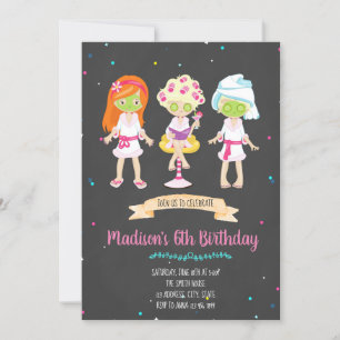 Cute spa-verjaardagsuitnodiging kaart