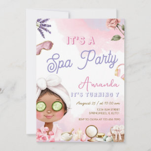 Cute Spa Verwenningsfeestje Roze Meisje Verjaardag Kaart