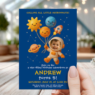 Cute Space Astronaut Birthday Card Kaart