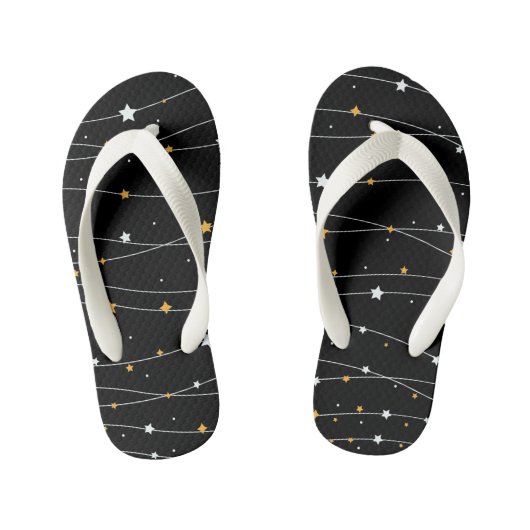 Cute Space Background met Shining Stars Pattern F Kinder Teenslippers (Voetbed)
