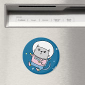 Cute Space Cat Magnet Magneet (Insitu (Vaatwasser))