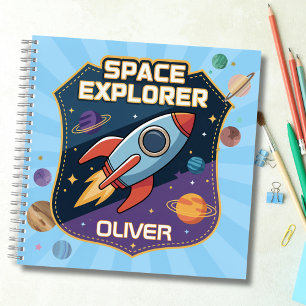 Cute Space Explorer-badge Notitieboek