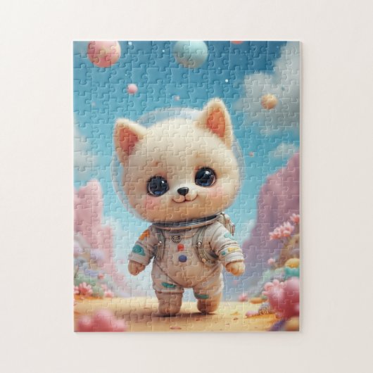 Cute Space Kitten Astronaut Jigsaw Puzzle (Vertical)