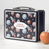 Cute Space Pattered Metal Lunch Box (In situ)