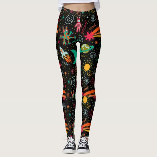 Cute Space Pattern Leggings (Voorkant)