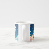 Cute space rocket blasting off espresso kop (Achterkant)