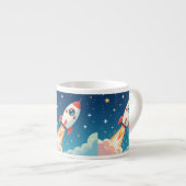 Cute space rocket blasting off espresso kop (Voorkant rechts)