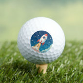 Cute space rocket blasting off golfballen (Insitu Shirt)