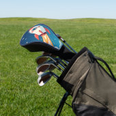 Cute space rocket blasting off golfheadcover (Insitu)