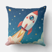 Cute space rocket blasting off kussen (Voorkant)