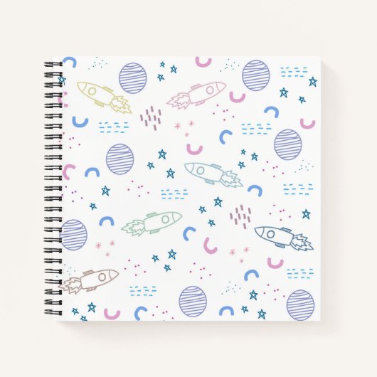 Cute Space Rockets Patroon | NOTITIEBOEK (Voorkant)