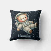 Cute Space Teddy Bear Coussin Personnalisé Nom Bab (Verso)