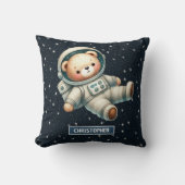 Cute Space Teddy Bear Coussin Personnalisé Nom Bab (Recto)