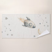 Cute Space Theme Bath Towels with Whimsical Rocket (Serviette de bain)