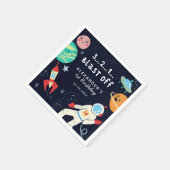 Cute Space Theme Birthday Party Servet (Hoek)