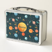 Cute Space Zonnestelsel Persoonlijke Kindernaam (Achterkant)