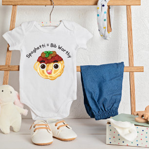 Cute Spaghetti Bib-Worthy Baby Bodysuit-pak Romper