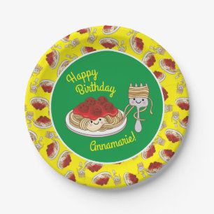 Cute Spaghetti kinderen Birthday Party Kawaii Papieren Bordje