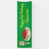 Cute Spaghetti kinderen Birthday Party Kawaii Spandoek (Verticaal)