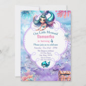 Cute Sparkle Mermaid Invitation d'anniversaire (Devant)