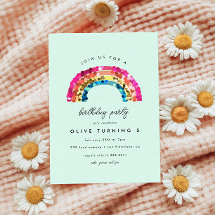 Cute Sparkly Sequin Rainbow Birthday Party Kaart