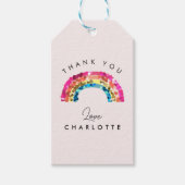 Cute Sparkly Sequin Regenboog Verjaardagsfeestje Cadeaulabel (Voorkant)