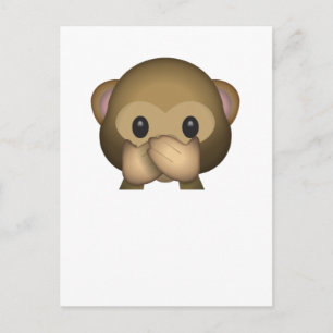 Cute Speak No Evil Monkey Emoji Briefkaart