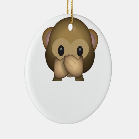 Cute Speak No Evil Monkey Emoji Keramisch Ornament (Rechts)
