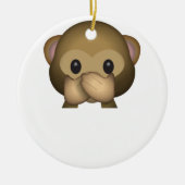 Cute Speak No Evil Monkey Emoji Keramisch Ornament (Voorkant)