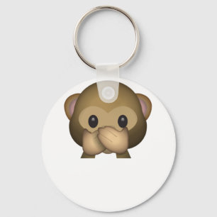 Cute Speak No Evil Monkey Emoji Sleutelhanger