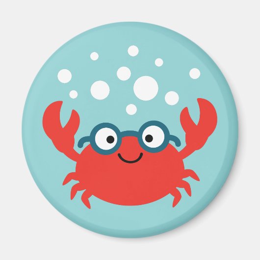 Cute Specky Crab Illustratie Magneet (Voorkant)
