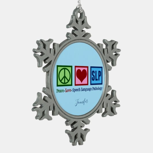Cute Speech Language Pathology Custom Tin Sneeuwvlok Ornament (Links)