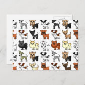 Cute Speelgoed Hondenras Pattern Briefkaart (Voorkant / Achterkant)