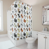 Cute Speelgoed Hondenras Pattern Shower Curtain Douchegordijn (In situ)