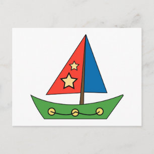 Cute Speelgoed Sailboot Briefkaart
