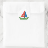 Cute Speelgoed Sailboot Ronde Sticker (Tas)