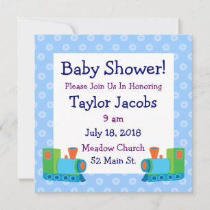 Cute Speelgoed Train Baby Shower Invitations Kaart