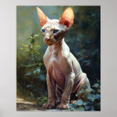 Cute Sphynx Art Chat Imprimer Poster (Devant)
