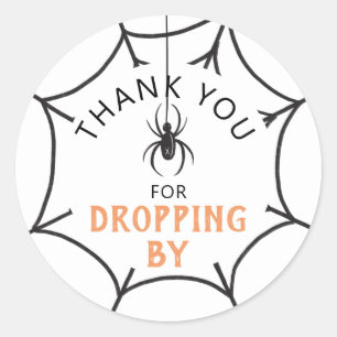Cute Spider bedankt dat je met Halloween bent gest Ronde Sticker
