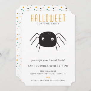 Cute Spider Halloween Costume Party Kaart