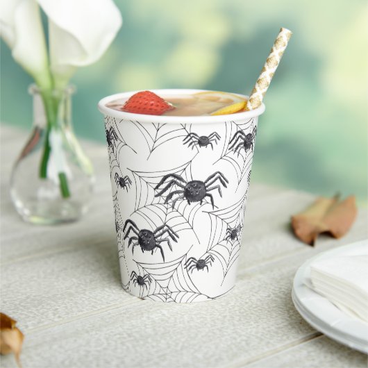 Cute Spider Waterverf Halloween Party Paper Cups Papieren Bekers (Insitu)