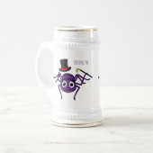 Cute spin in bovenste hoed cartoon bierpul (Voorkant links)