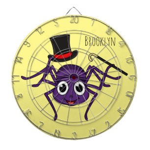 Cute spin in bovenste hoed cartoon dartbord