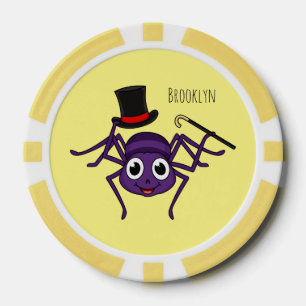 Cute spin in bovenste hoed cartoon poker chips