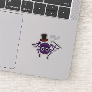 Cute spin in bovenste hoed cartoon sticker