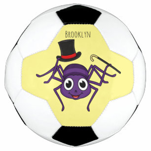 Cute spin in bovenste hoed cartoon voetbal