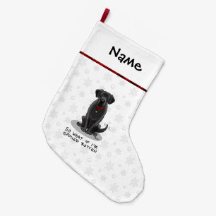 Cute Spoiled Rotten Black Labrador Retriever Dog Grote Kerstsok